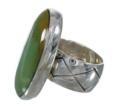 Turquoise Genuine Sterling Silver Jewelry Southwestern Ring Size 5 AX92634